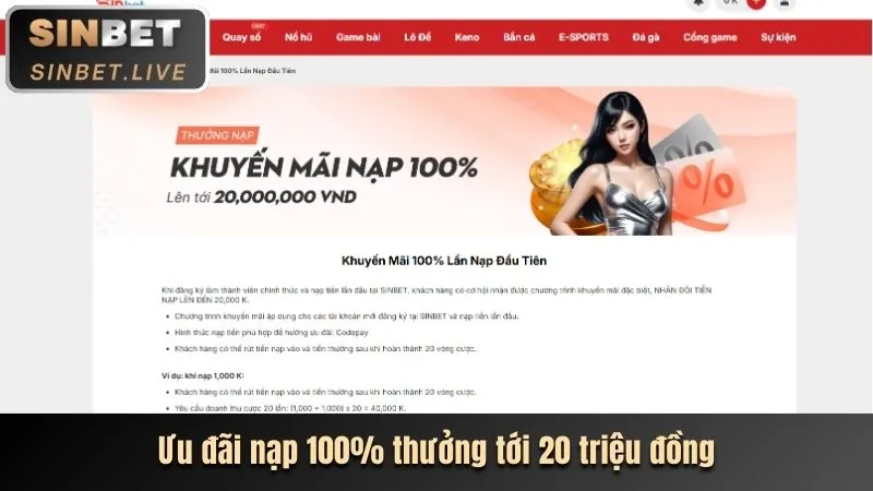 Hoàn trả cược không giới hạn tại 20tr88